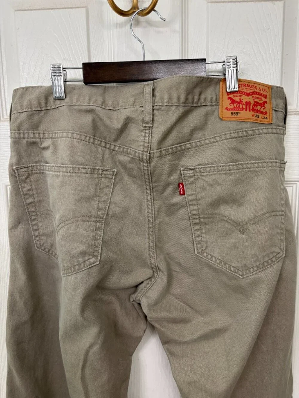 🛍️ Levi’s 559 Relaxed Straight Fit Tan Khaki Denim Jeans W33 L34